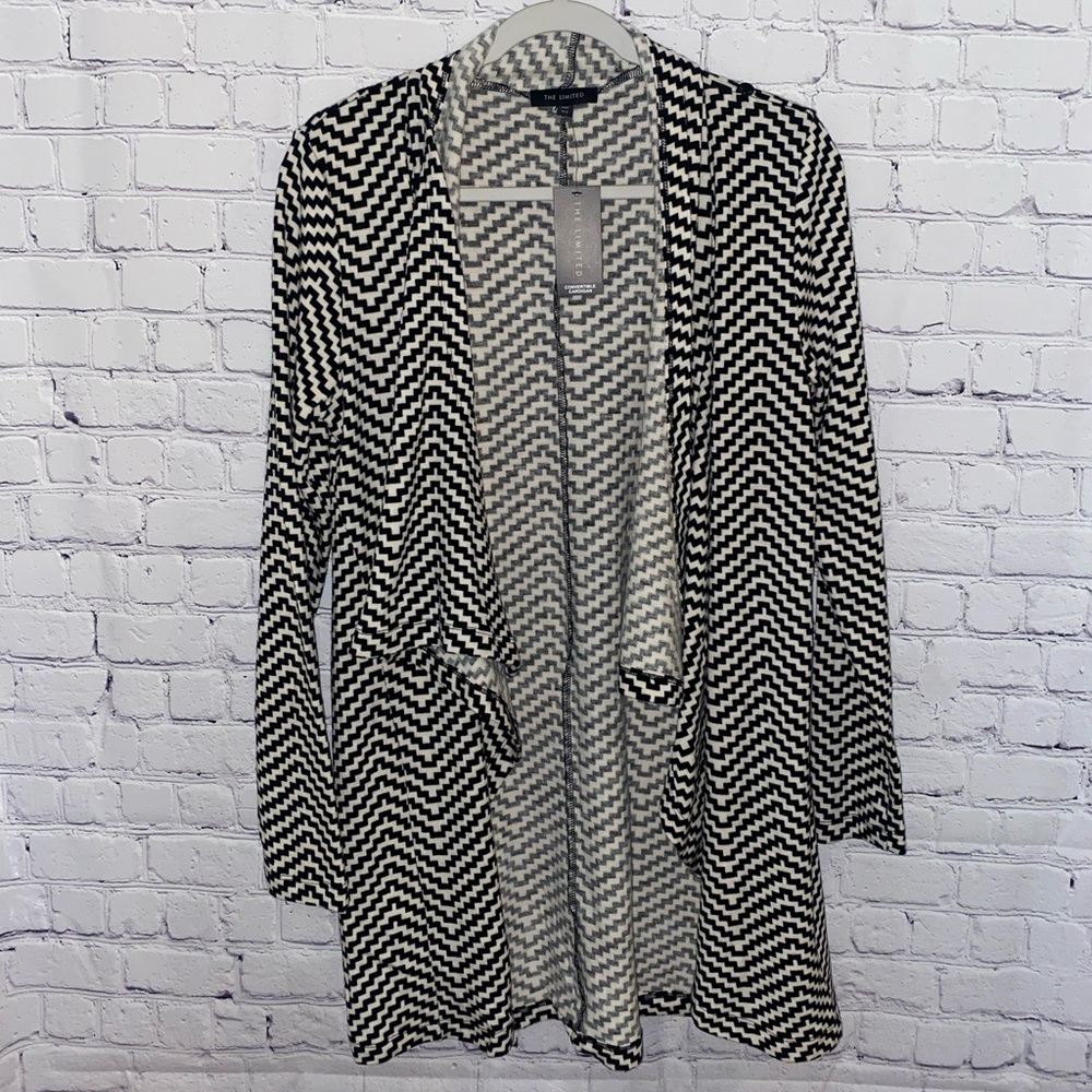 The Limited White Zig Zag Cardigan